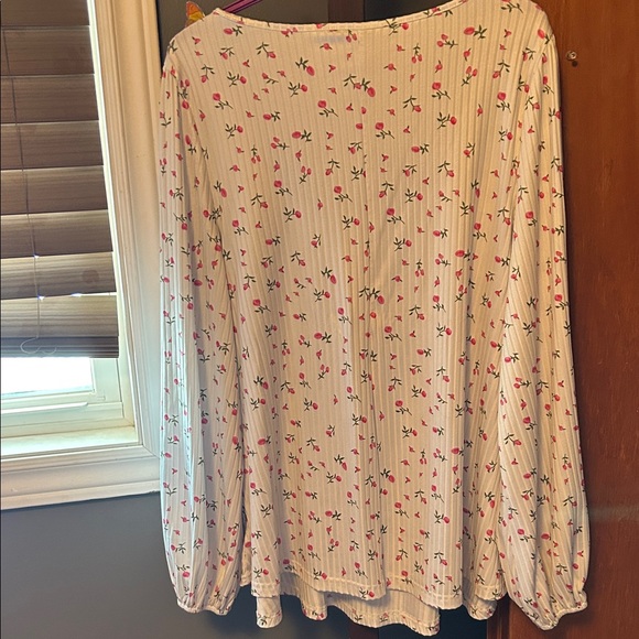 SHEIN White Blouse with Pink Floral Design - Picture 3 of 3